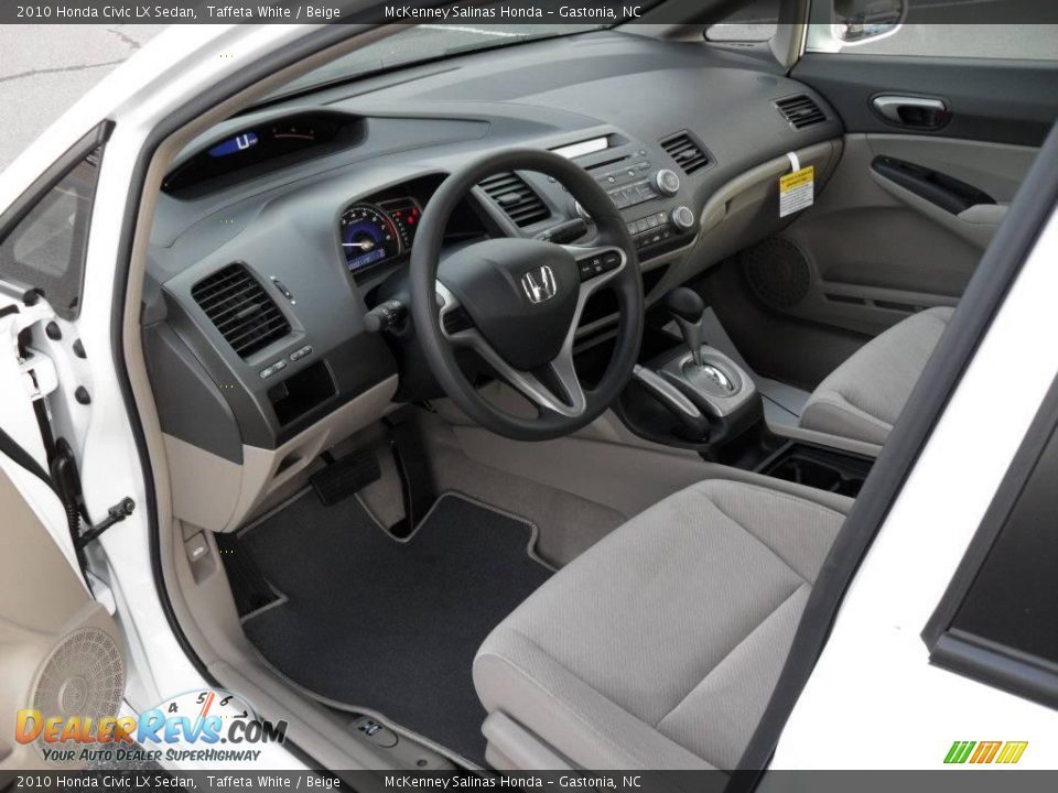 2010 Honda Civic LX Sedan Taffeta White / Beige Photo #28