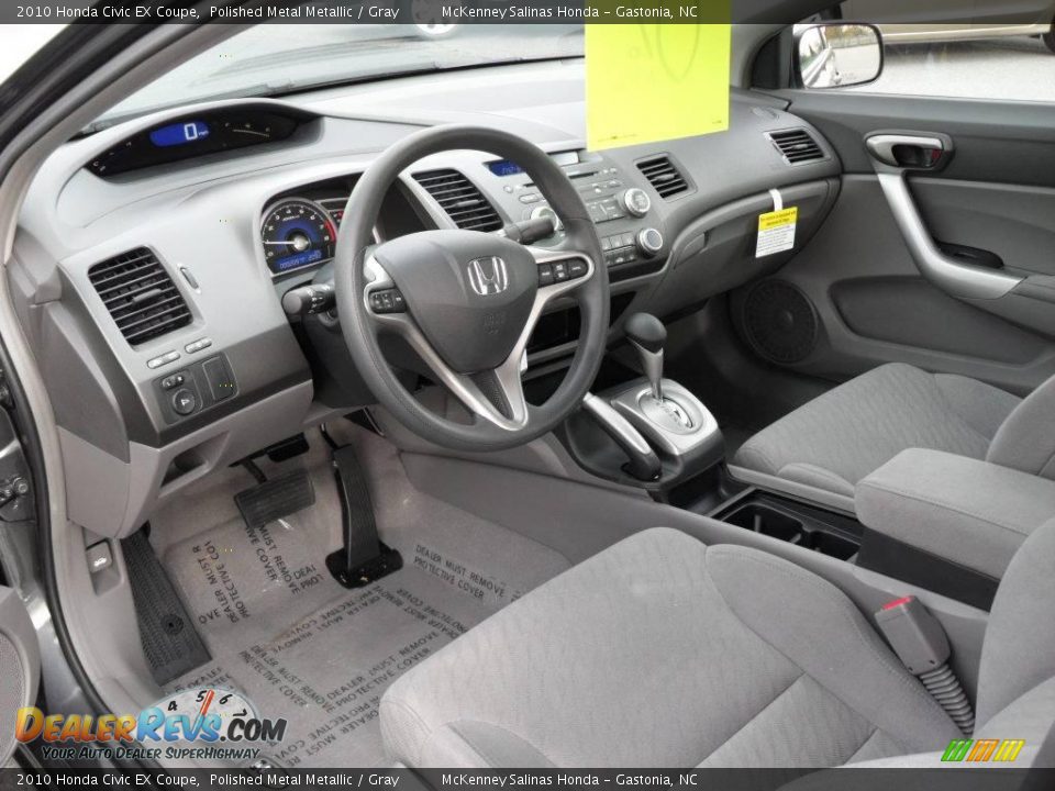2010 Honda Civic EX Coupe Polished Metal Metallic / Gray Photo #28