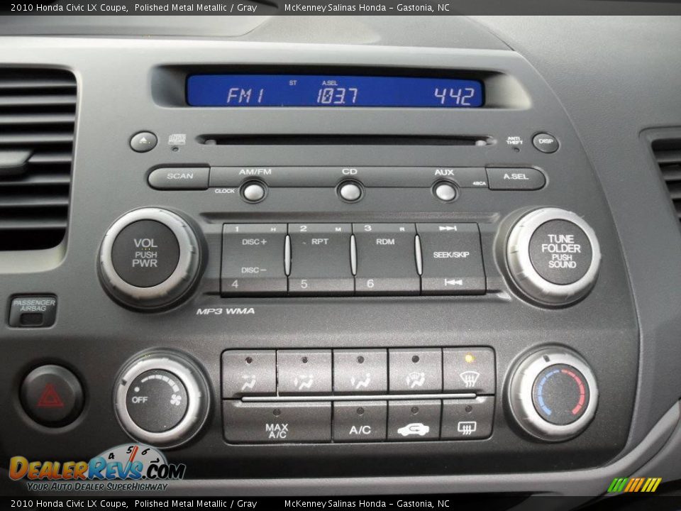 2010 Honda Civic LX Coupe Polished Metal Metallic / Gray Photo #22