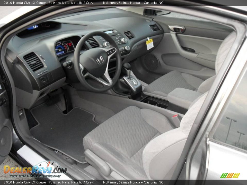 2010 Honda Civic LX Coupe Polished Metal Metallic / Gray Photo #25