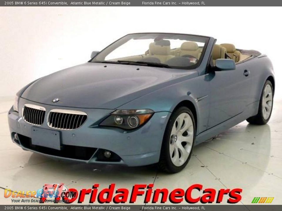 2005 BMW 6 Series 645i Convertible Atlantic Blue Metallic / Cream Beige Photo #1