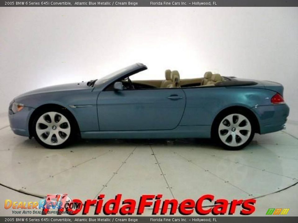 2005 BMW 6 Series 645i Convertible Atlantic Blue Metallic / Cream Beige Photo #3