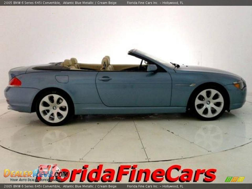2005 BMW 6 Series 645i Convertible Atlantic Blue Metallic / Cream Beige Photo #4