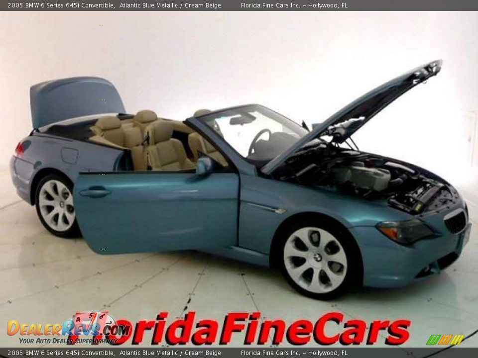 2005 BMW 6 Series 645i Convertible Atlantic Blue Metallic / Cream Beige Photo #7