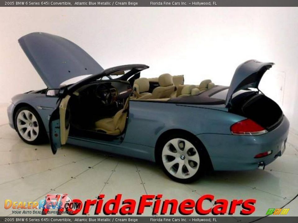 2005 BMW 6 Series 645i Convertible Atlantic Blue Metallic / Cream Beige Photo #8