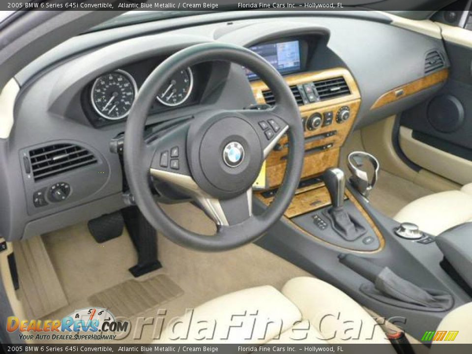 2005 BMW 6 Series 645i Convertible Atlantic Blue Metallic / Cream Beige Photo #13