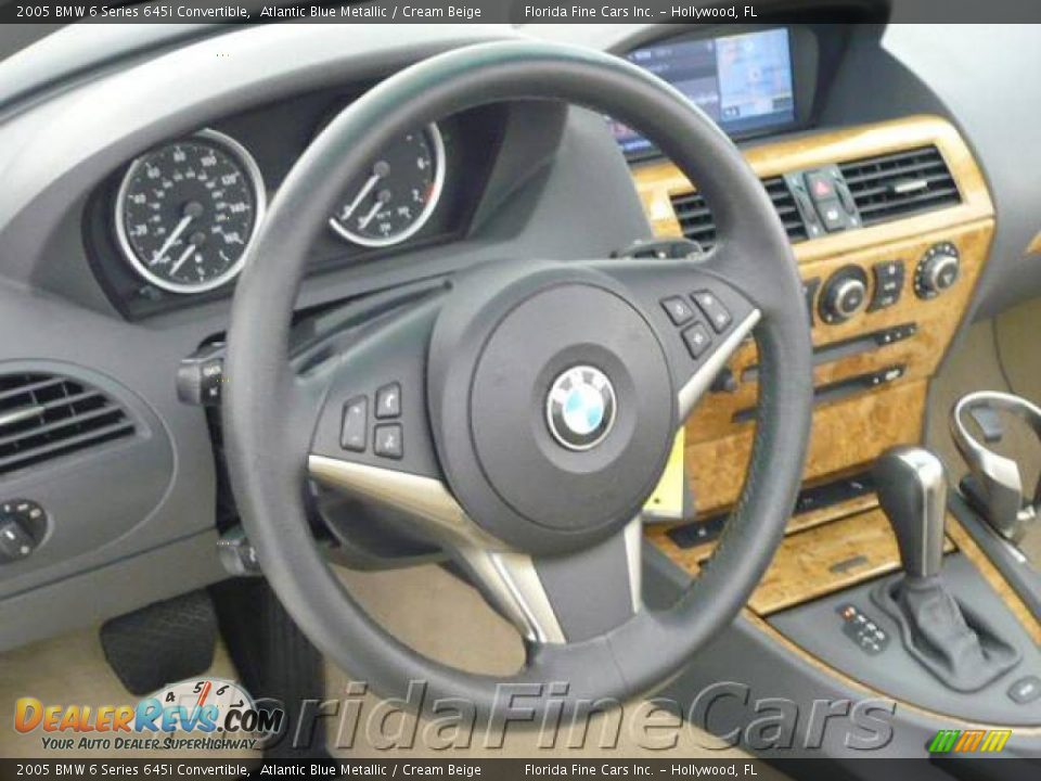 2005 BMW 6 Series 645i Convertible Atlantic Blue Metallic / Cream Beige Photo #17