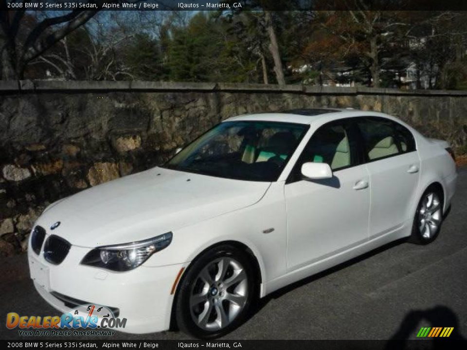 2008 BMW 5 Series 535i Sedan Alpine White / Beige Photo #1