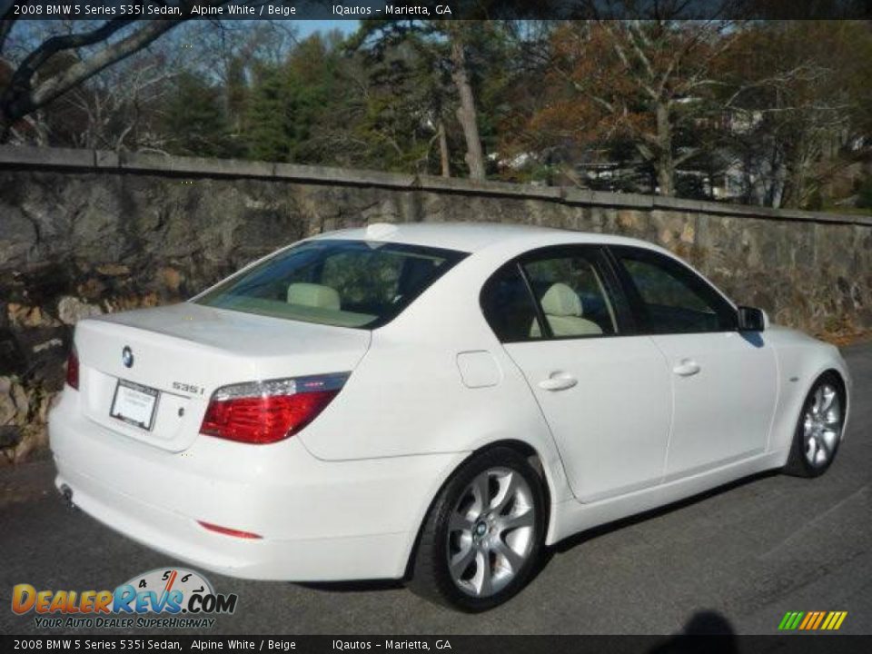 2008 BMW 5 Series 535i Sedan Alpine White / Beige Photo #2