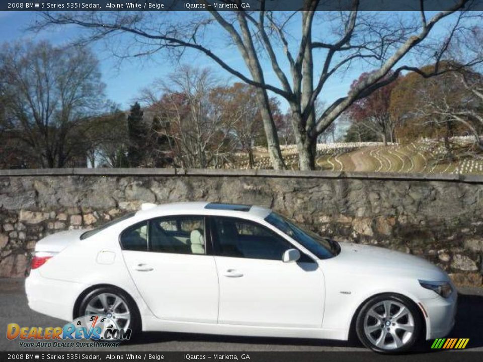 2008 BMW 5 Series 535i Sedan Alpine White / Beige Photo #3