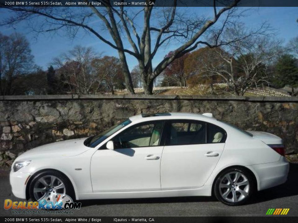 2008 BMW 5 Series 535i Sedan Alpine White / Beige Photo #4