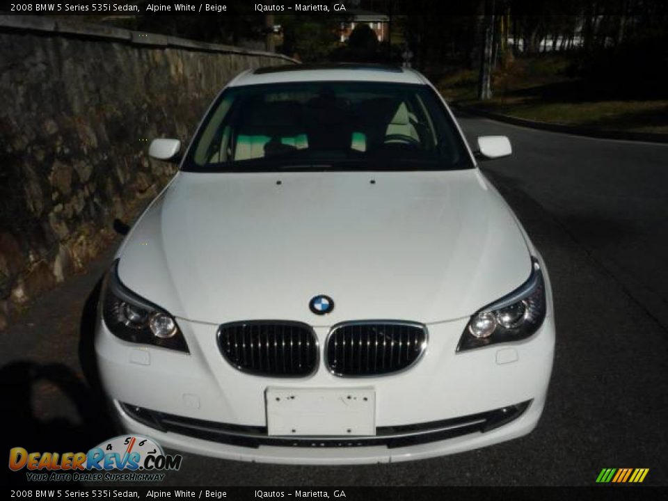 2008 BMW 5 Series 535i Sedan Alpine White / Beige Photo #5