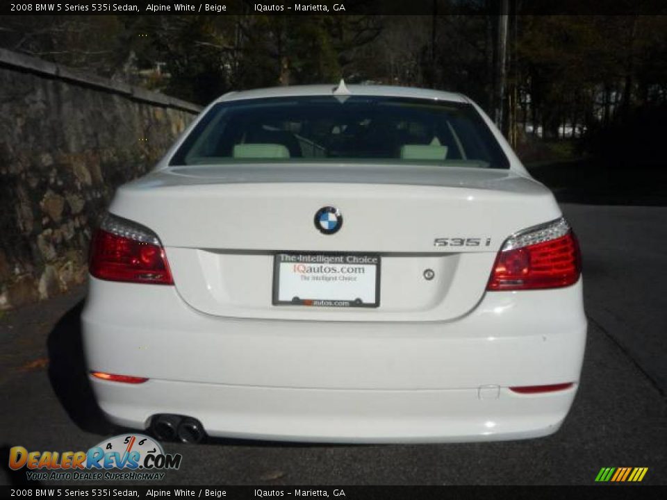 2008 BMW 5 Series 535i Sedan Alpine White / Beige Photo #6