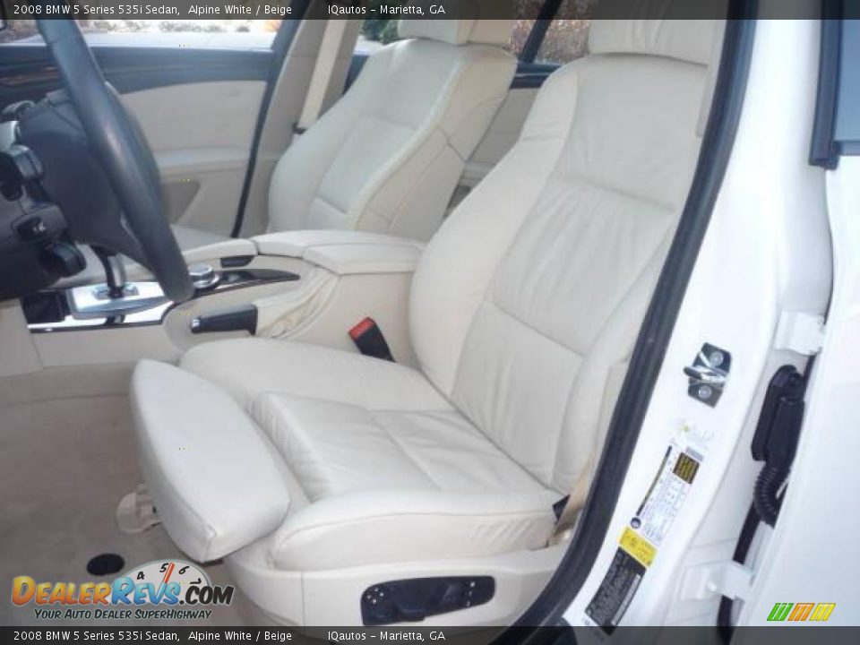 2008 BMW 5 Series 535i Sedan Alpine White / Beige Photo #7