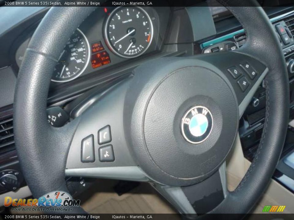 2008 BMW 5 Series 535i Sedan Alpine White / Beige Photo #9