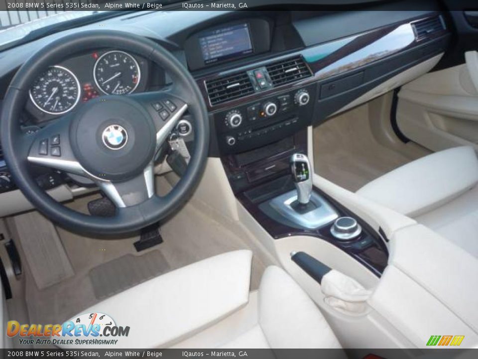 2008 BMW 5 Series 535i Sedan Alpine White / Beige Photo #10