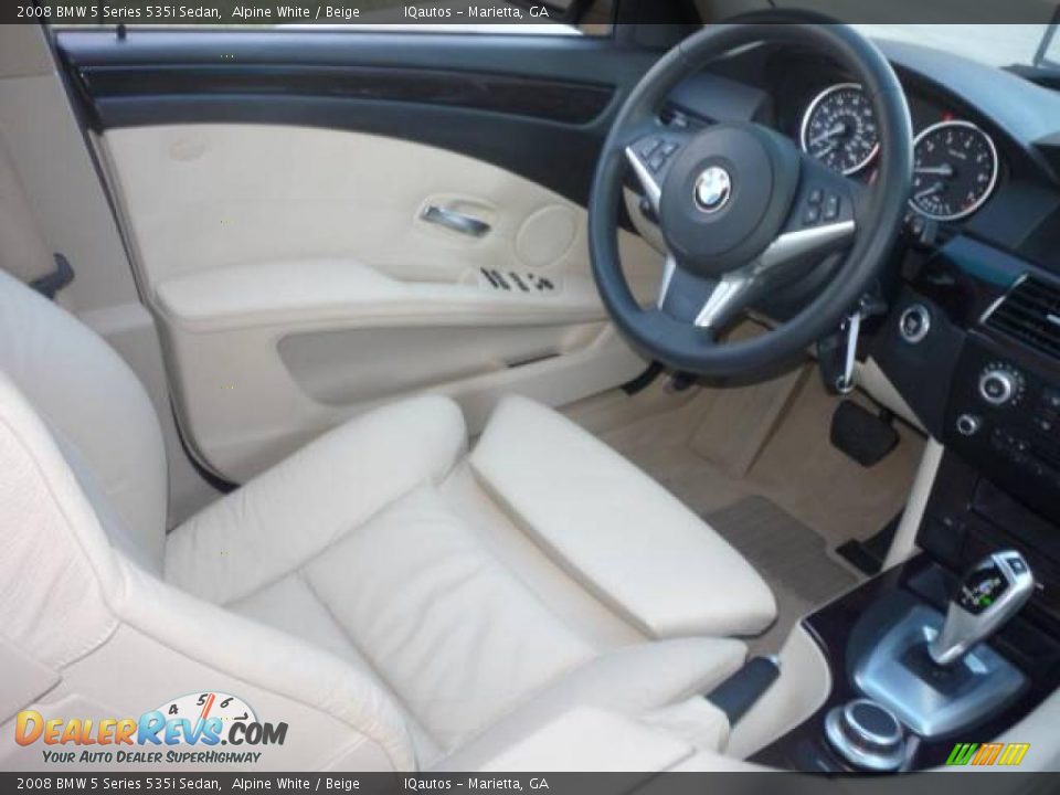 2008 BMW 5 Series 535i Sedan Alpine White / Beige Photo #13
