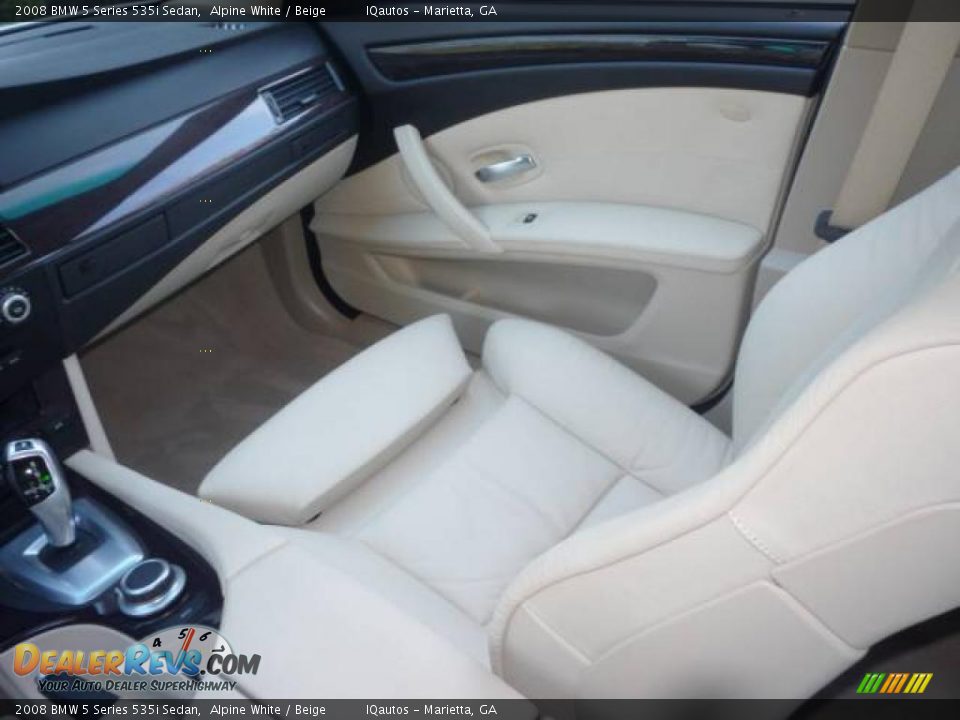 2008 BMW 5 Series 535i Sedan Alpine White / Beige Photo #14