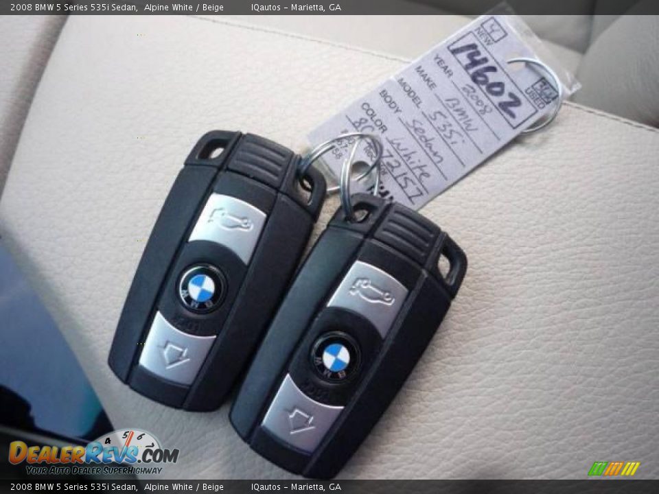2008 BMW 5 Series 535i Sedan Alpine White / Beige Photo #17