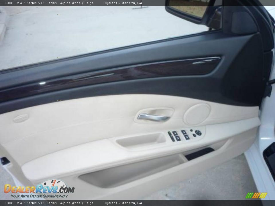 2008 BMW 5 Series 535i Sedan Alpine White / Beige Photo #21