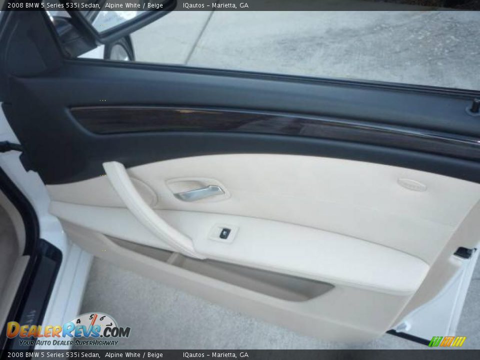 2008 BMW 5 Series 535i Sedan Alpine White / Beige Photo #29