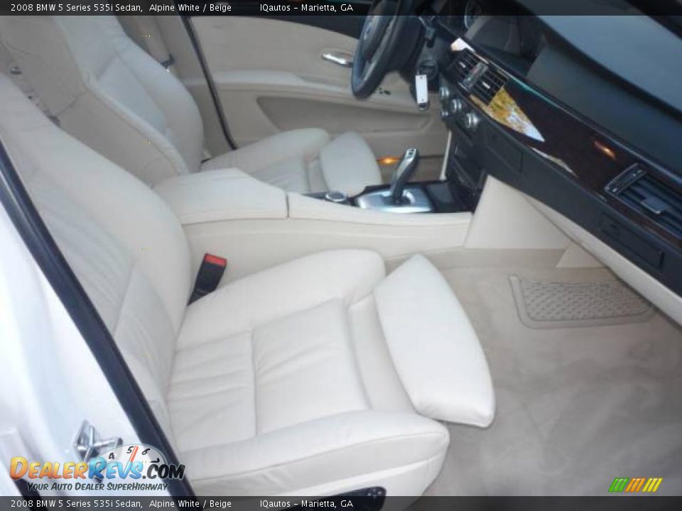 2008 BMW 5 Series 535i Sedan Alpine White / Beige Photo #30