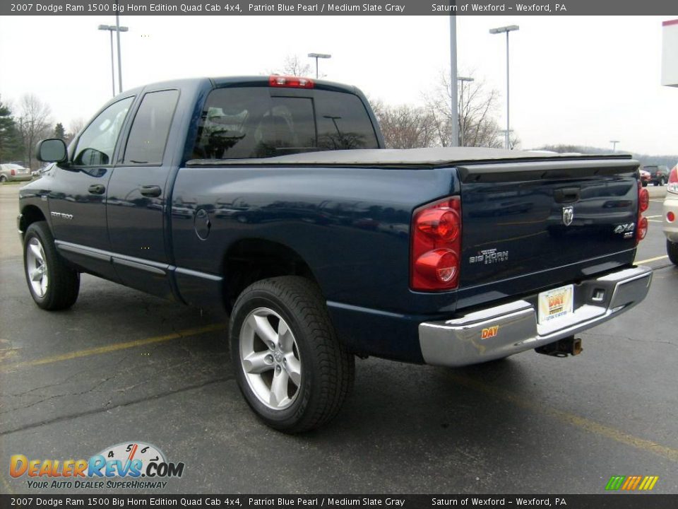 2007 Dodge Ram 1500 Big Horn Edition Quad Cab 4x4 Patriot Blue Pearl / Medium Slate Gray Photo #2