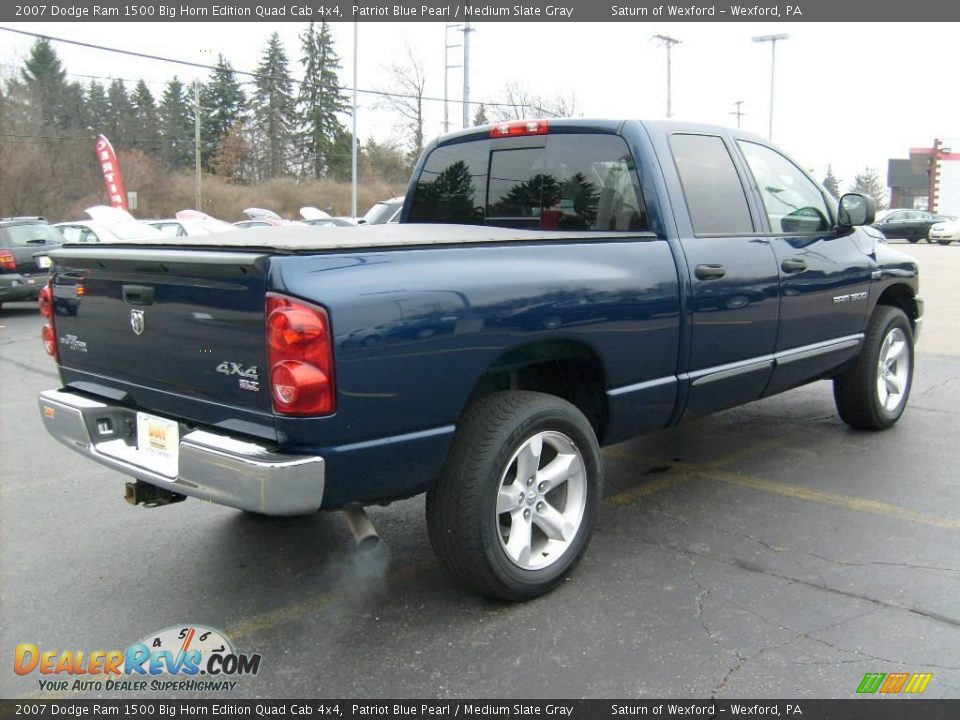 2007 Dodge Ram 1500 Big Horn Edition Quad Cab 4x4 Patriot Blue Pearl / Medium Slate Gray Photo #4