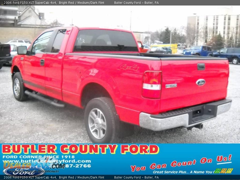 2006 Ford F150 XLT SuperCab 4x4 Bright Red / Medium/Dark Flint Photo #4