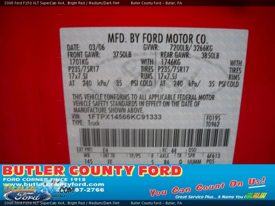 2006 Ford F150 XLT SuperCab 4x4 Bright Red / Medium/Dark Flint Photo #9