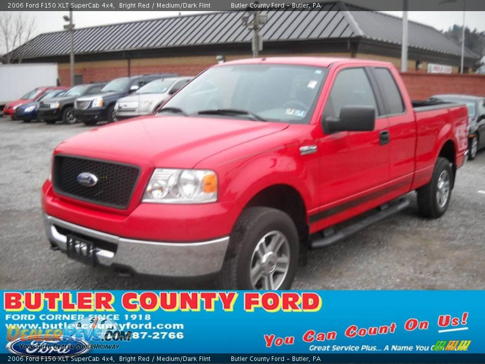 2006 Ford F150 XLT SuperCab 4x4 Bright Red / Medium/Dark Flint Photo #18