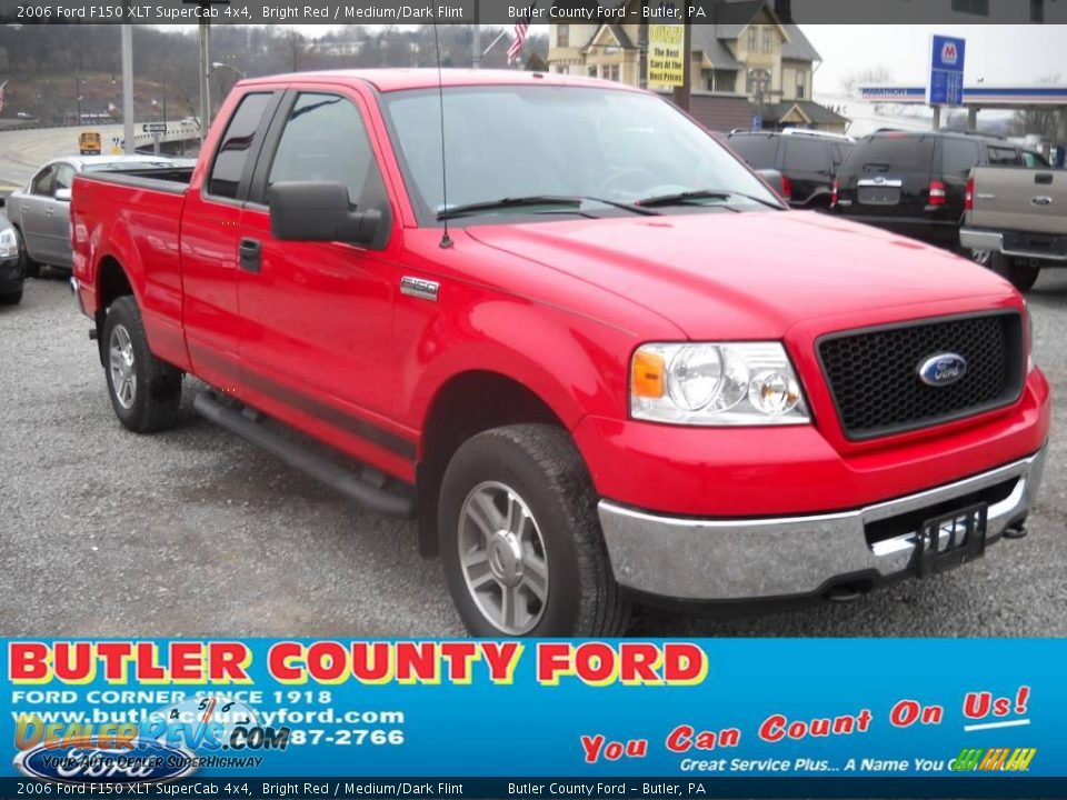 2006 Ford F150 XLT SuperCab 4x4 Bright Red / Medium/Dark Flint Photo #20