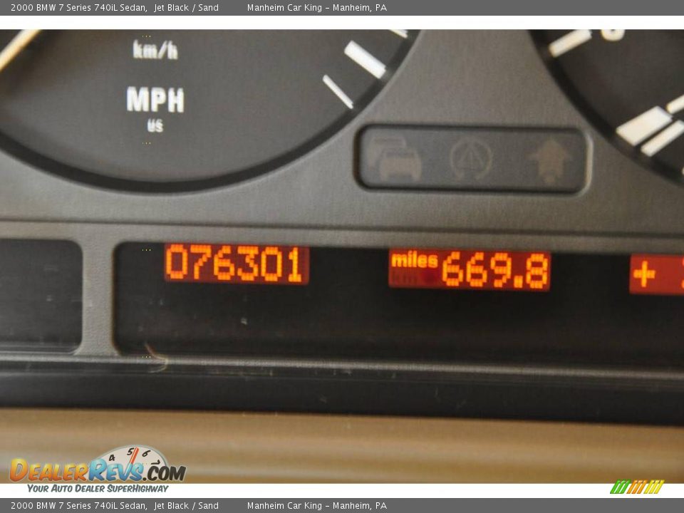 2000 BMW 7 Series 740iL Sedan Jet Black / Sand Photo #10