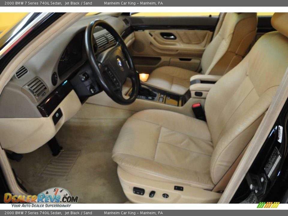 2000 BMW 7 Series 740iL Sedan Jet Black / Sand Photo #13