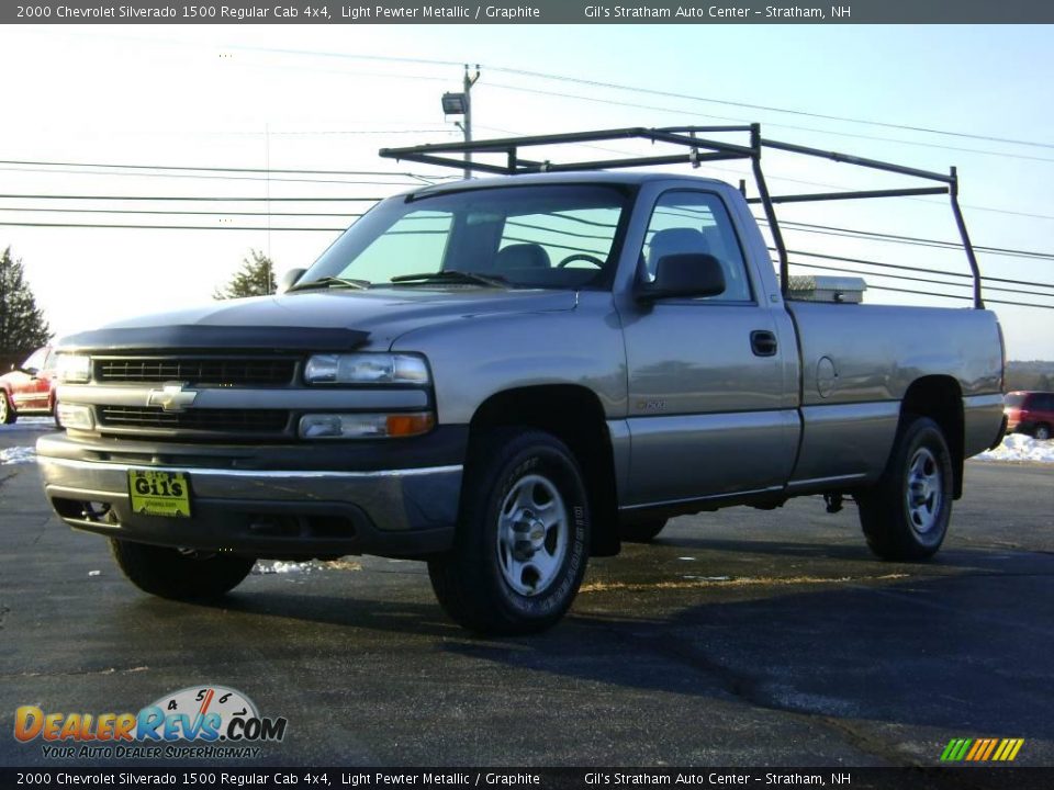 2000 Chevrolet Silverado 1500 Regular Cab 4x4 Light Pewter Metallic / Graphite Photo #3