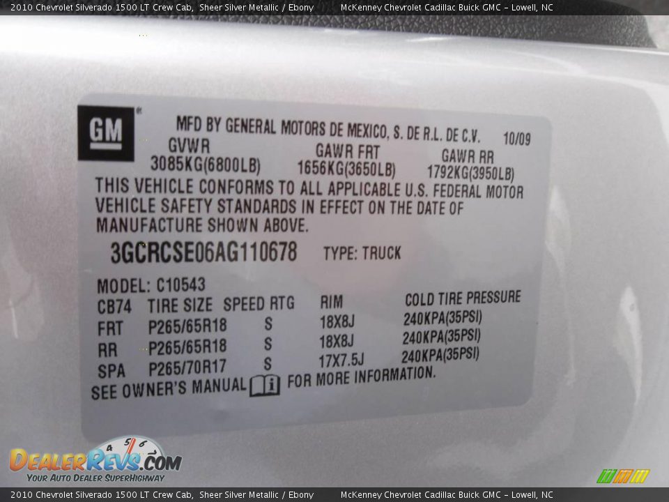 2010 Chevrolet Silverado 1500 LT Crew Cab Sheer Silver Metallic / Ebony Photo #6