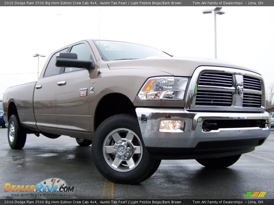 2010 Dodge Ram 3500 Big Horn Edition Crew Cab 4x4 Austin Tan Pearl / Light Pebble Beige/Bark Brown Photo #1