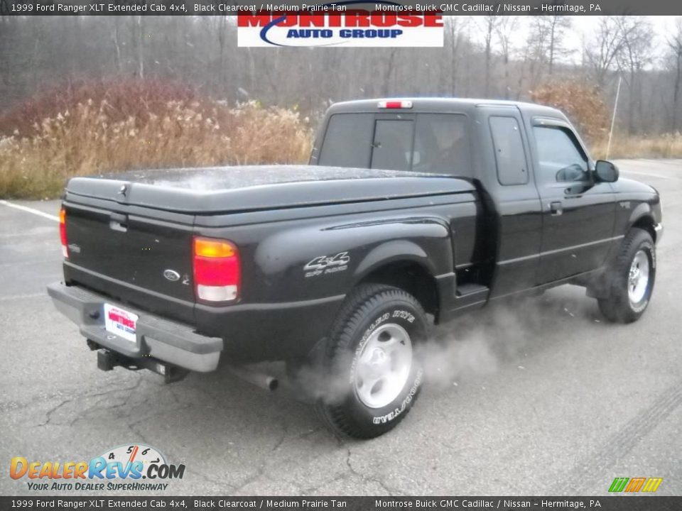 1999 Ford Ranger XLT Extended Cab 4x4 Black Clearcoat / Medium Prairie Tan Photo #2
