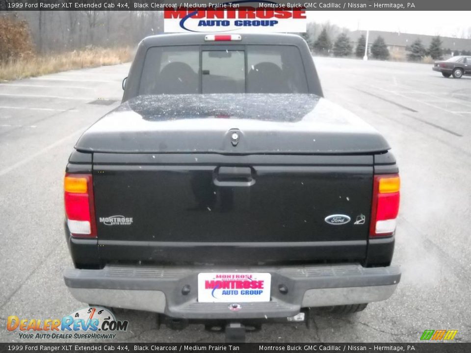 1999 Ford Ranger XLT Extended Cab 4x4 Black Clearcoat / Medium Prairie Tan Photo #4