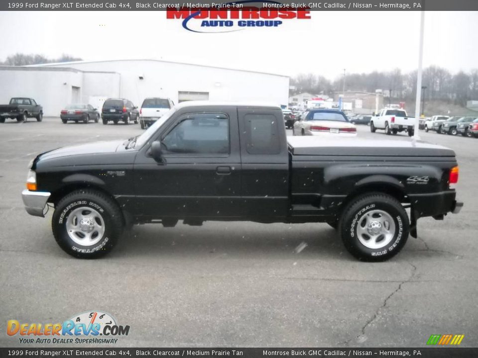 1999 Ford Ranger XLT Extended Cab 4x4 Black Clearcoat / Medium Prairie Tan Photo #7