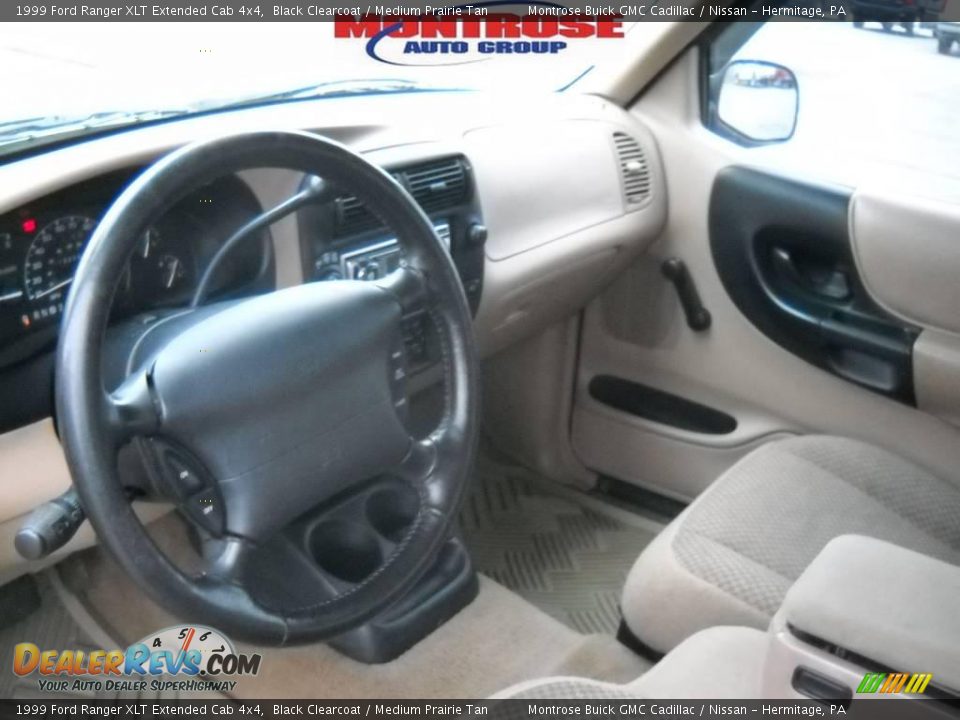1999 Ford Ranger XLT Extended Cab 4x4 Black Clearcoat / Medium Prairie Tan Photo #9