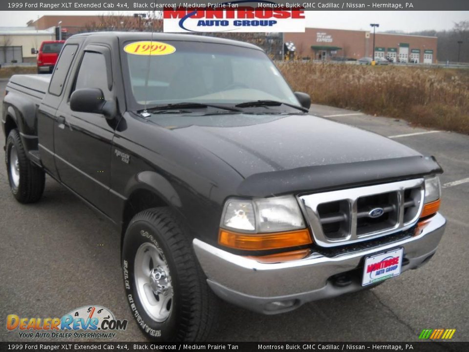 1999 Ford Ranger XLT Extended Cab 4x4 Black Clearcoat / Medium Prairie Tan Photo #23