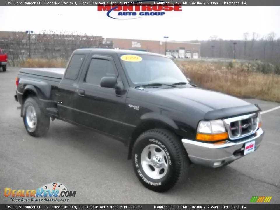 1999 Ford Ranger XLT Extended Cab 4x4 Black Clearcoat / Medium Prairie Tan Photo #24