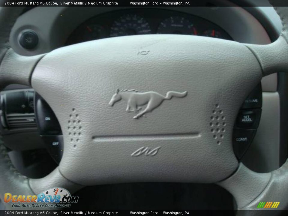 2004 Ford Mustang V6 Coupe Silver Metallic / Medium Graphite Photo #15
