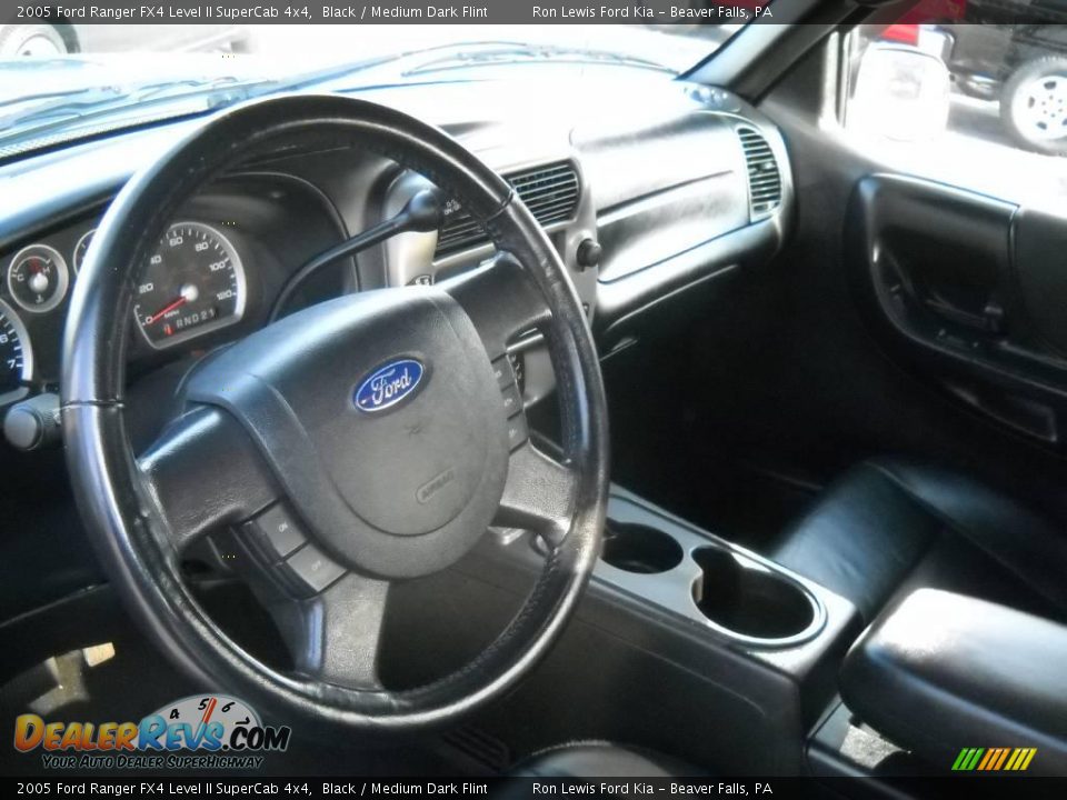 2005 Ford Ranger FX4 Level II SuperCab 4x4 Black / Medium Dark Flint Photo #7