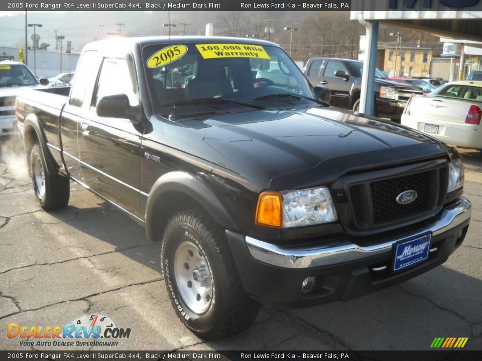 2005 Ford Ranger FX4 Level II SuperCab 4x4 Black / Medium Dark Flint Photo #20