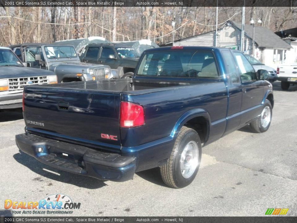 2001 GMC Sonoma SLS Extended Cab Space Blue Metallic / Beige Photo #5