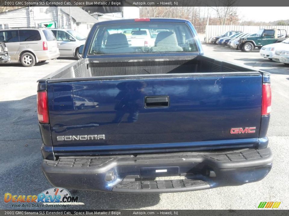 2001 GMC Sonoma SLS Extended Cab Space Blue Metallic / Beige Photo #6