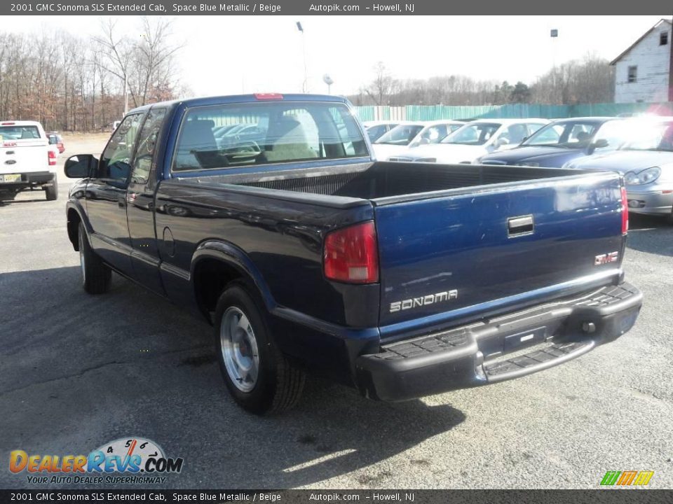 2001 GMC Sonoma SLS Extended Cab Space Blue Metallic / Beige Photo #7