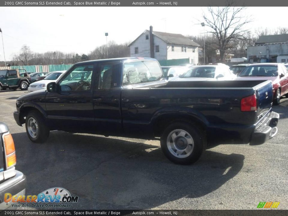 2001 GMC Sonoma SLS Extended Cab Space Blue Metallic / Beige Photo #8